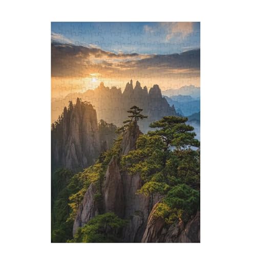 Puzzle 3000 Teile Sonnenuntergang Puzzle Berg DIY Kreative Holz Jigsaws für Erwachsene mit Geschenkbox Verpackung, Impossible Herausfordernde Familie Aktivität Spiele, Deko Wohnzimmer 81x122cm D-1301 von Wehsaeho