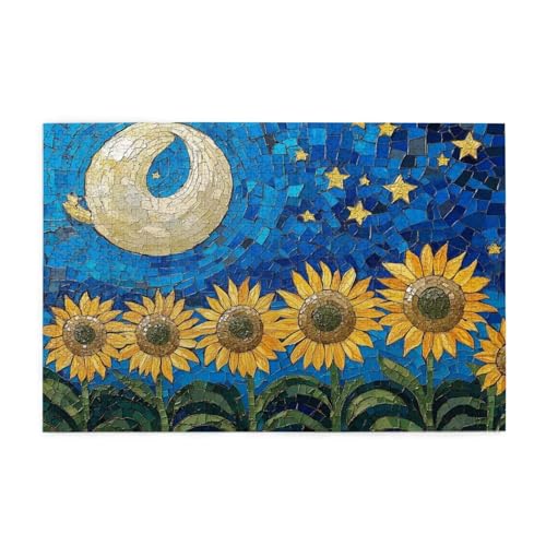 Puzzle 3000 Teile Sternenhimmel Puzzle Sonnenblume DIY Kreative Holz Jigsaws für Erwachsene, Impossible Herausfordernde Familie Aktivität Spiele, Deko Wohnzimmer, Geschenke für Frauen 81x122cm E-1132 von Wehsaeho