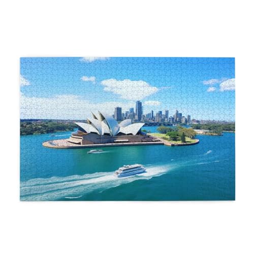 Puzzle 3000 Teile Sydney Puzzle Landschaft DIY Kreative Holz Jigsaws für Erwachsene mit Geschenkbox Verpackung, Impossible Herausfordernde Familie Aktivität Spiele, Wanddeko Geschenke 81x122cm E-190 von Wehsaeho
