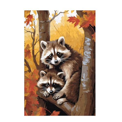 Puzzle 3000 Teile Waschbär Puzzle Baum DIY Kreative Holz Jigsaws für Erwachsene mit Geschenkbox Verpackung, Impossible Herausfordernde Familie Aktivität Spiele, Deko Wohnzimmer 81x122cm D-1242 von Wehsaeho