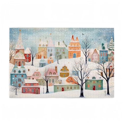 Puzzle 3000 Teile Winter Puzzle Baum DIY Kreative Holz Jigsaws für Erwachsene mit Geschenkbox, Impossible Herausfordernde Familie Aktivität Spiele, Deko Wohnzimmer, Geschenke für Frauen 81x122cm D-579 von Wehsaeho