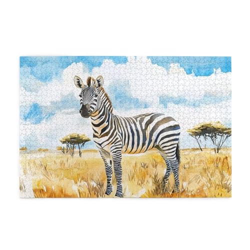 Puzzle 3000 Teile Zebra Puzzle Tier DIY Kreative Holz Jigsaws für Erwachsene mit Geschenkbox Verpackung, Impossible Herausfordernde Familie Aktivität Spiele, Deko Wohnzimmer Geschenke 81x122cm E-1735 von Wehsaeho