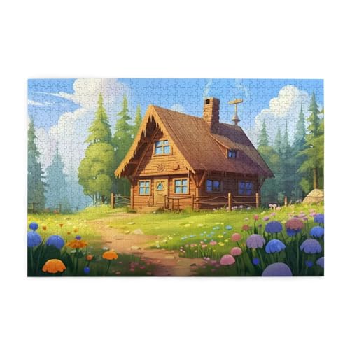 Puzzle 500 Teile Bauernhof Puzzle Landschaft DIY Kreative Holz Jigsaws für Erwachsene, Impossible Herausfordernde Familie Aktivität Spiele, Deko Wohnzimmer, Geschenke für Frauen 52x38cm E-307 von Wehsaeho