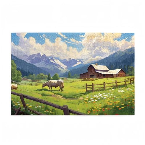 Puzzle 500 Teile Bauernhof Puzzle Ochse DIY Kreative Holz Jigsaws für Erwachsene mit Geschenkbox Verpackung, Impossible Herausfordernde Familie Aktivität Spiele, Deko Wohnzimmer 52x38cm D-180 Puzzle 500 Teile Bauernhof Puzzle Ochse DIY Kreative Holz Jigsaws für Erwachsene mit Geschenkbox Verpackung, Impossible Herausfordernde Familie Aktivität Spiele, Deko Wohnzimmer 52x38cm D-180 von Wehsaeho