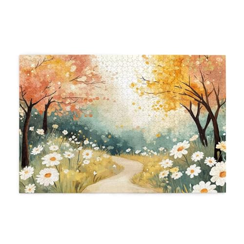 Puzzle 500 Teile Baum Puzzle Blume DIY Kreative Holz Jigsaws für Erwachsene mit Geschenkbox Verpackung, Impossible Herausfordernde Familie Aktivität Spiele, Deko Wohnzimmer Geschenke 52x38cm E-1159 von Wehsaeho