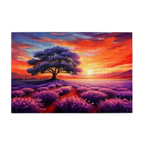 Puzzle 500 Teile Baum Puzzle Sonnenuntergang DIY Kreative Holz Jigsaws für Erwachsene, Impossible Herausfordernde Familie Aktivität Spiele, Deko Wohnzimmer, Geschenke für Frauen 52x38cm E-151 von Wehsaeho