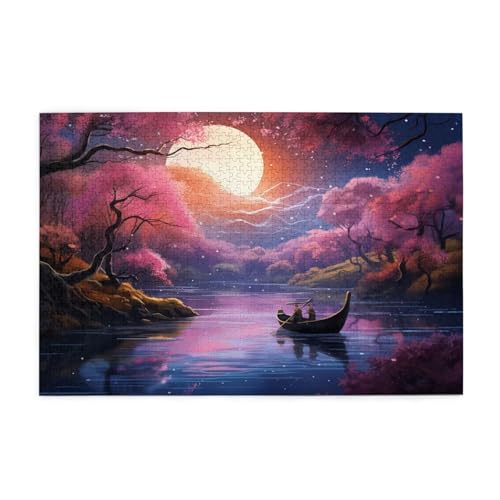 Puzzle 500 Teile Baum Puzzle Sonnenuntergang DIY Kreative Holz Jigsaws für Erwachsene, Impossible Herausfordernde Familie Aktivität Spiele, Deko Wohnzimmer, Geschenke für Frauen 52x38cm E-779 von Wehsaeho