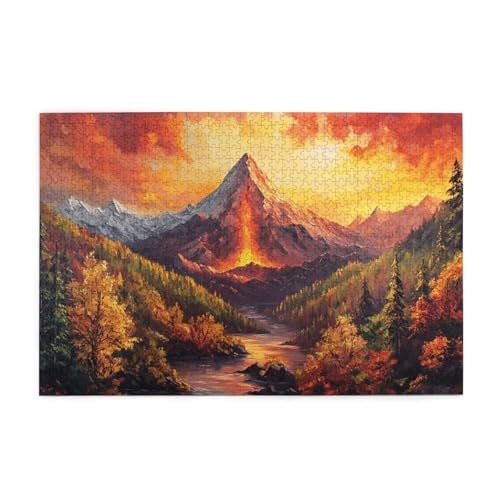 Puzzle 500 Teile Berg Puzzle Herbst DIY Kreative Holz Jigsaws für Erwachsene mit Geschenkbox Verpackung, Impossible Herausfordernde Familie Aktivität Spiele, Deko Wohnzimmer Geschenke 52x38cm E-1103 Puzzle 500 Teile Berg Puzzle Herbst DIY Kreative Holz Jigsaws für Erwachsene mit Geschenkbox Verpackung, Impossible Herausfordernde Familie Aktivität Spiele, Deko Wohnzimmer Geschenke 52x38cm E-1103 von Wehsaeho