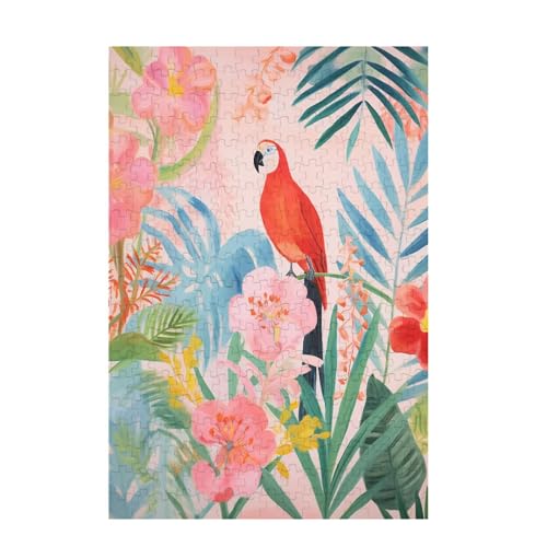 Puzzle 500 Teile Bird Puzzle Blume DIY Kreative Holz Jigsaws für Erwachsene mit Geschenkbox Verpackung, Impossible Herausfordernde Familie Aktivität Spiele, Geschenke für Frauen 52x38cm D-1546 von Wehsaeho