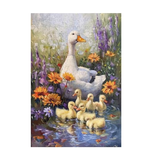 Puzzle 500 Teile Blume Puzzle Ente DIY Kreative Holz Jigsaws für Erwachsene mit Geschenkbox Verpackung, Impossible Herausfordernde Familie Aktivität Spiele, Geschenke für Frauen 52x38cm D-1160 von Wehsaeho