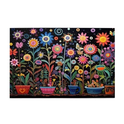 Puzzle 500 Teile Blume Puzzle Farbe DIY Kreative Holz Jigsaws für Erwachsene mit Geschenkbox Verpackung, Impossible Herausfordernde Familie Aktivität Spiele, Deko Wohnzimmer Geschenke 52x38cm E-532 von Wehsaeho