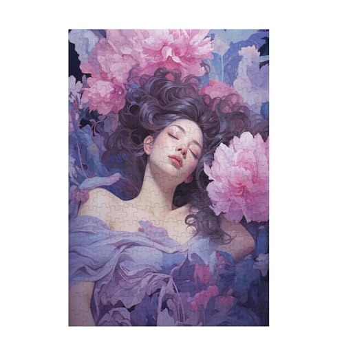 Puzzle 500 Teile Blume Puzzle Frau DIY Kreative Holz Jigsaws für Erwachsene mit Geschenkbox Verpackung, Impossible Herausfordernde Familie Aktivität Spiele, Geschenke für Frauen 52x38cm D-1639 von Wehsaeho