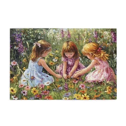 Puzzle 500 Teile Blume Puzzle Retro DIY Kreative Holz Jigsaws für Erwachsene mit Geschenkbox Verpackung, Impossible Herausfordernde Familie Aktivität Spiele, Deko Wohnzimmer Geschenke 52x38cm E-1099 von Wehsaeho