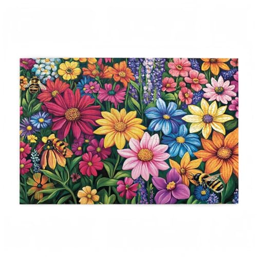 Puzzle 500 Teile Blume Puzzle Retro DIY Kreative Holz Jigsaws für Erwachsene mit Geschenkbox Verpackung, Impossible Herausfordernde Familie Aktivität Spiele, Geschenke für Frauen 52x38cm D-213 von Wehsaeho