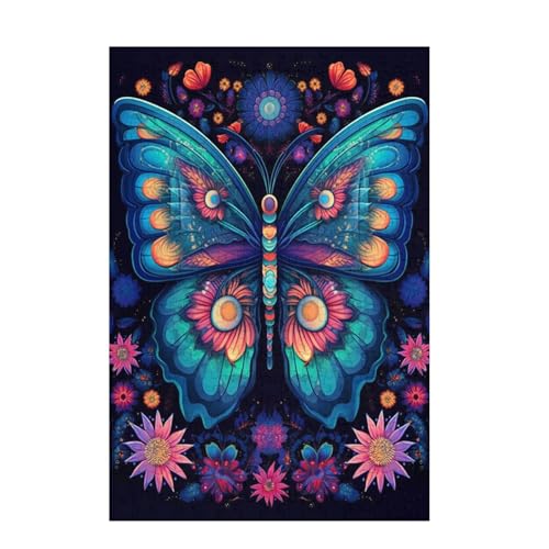 Puzzle 500 Teile Blume Puzzle Schmetterling DIY Kreative Holz Jigsaws für Erwachsene mit Geschenkbox Verpackung, Impossible Herausfordernde Familie Aktivität Spiele, Deko Wohnzimmer 52x38cm D-820 von Wehsaeho