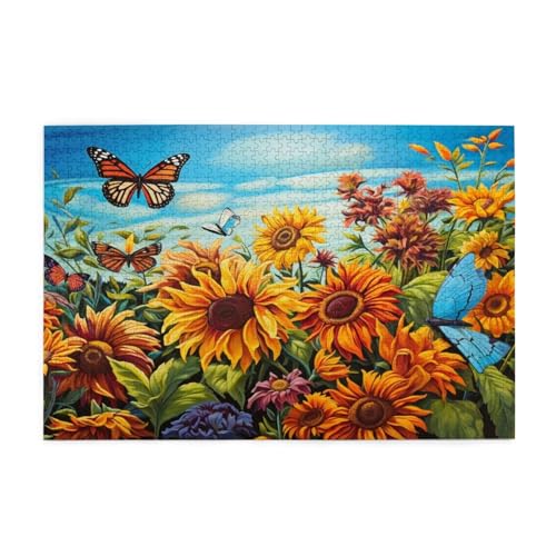 Puzzle 500 Teile Blume Puzzle Schmetterling DIY Kreative Holz Jigsaws für Erwachsene mit Geschenkbox Verpackung, Impossible Herausfordernde Familie Aktivität Spiele, Wanddeko Geschenke 52x38cm E-227 von Wehsaeho