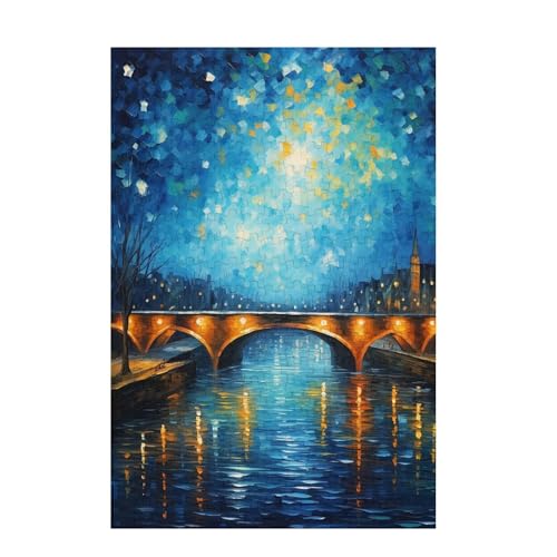 Puzzle 500 Teile Brücke Puzzle Abstrakt DIY Kreative Holz Jigsaws für Erwachsene mit Geschenkbox Verpackung, Impossible Herausfordernde Familie Aktivität Spiele, Deko Wohnzimmer 52x38cm D-1738 von Wehsaeho