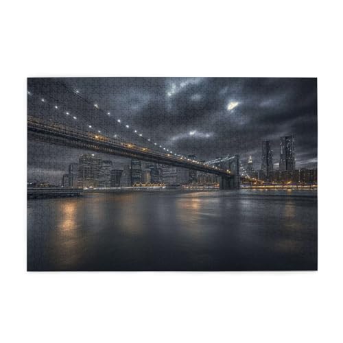 Puzzle 500 Teile Brücke Puzzle Stadtbild DIY Kreative Holz Jigsaws für Erwachsene, Geschenkbox Verpackung, Impossible Herausfordernde Familie Aktivität Spiele, Deko Wohnzimmer Geschenke 52x38cm E-605 von Wehsaeho