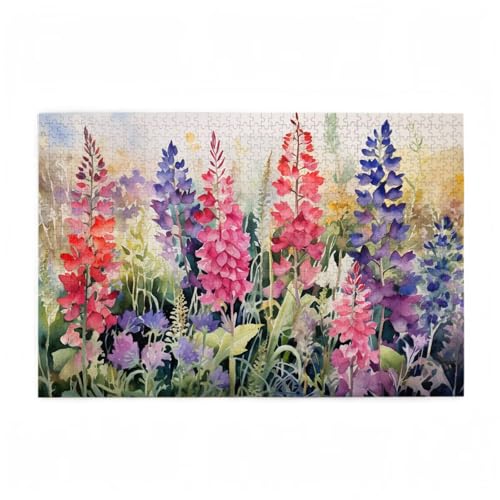 Puzzle 500 Teile Einfachheit Puzzle Blume DIY Kreative Holz Jigsaws für Erwachsene mit Geschenkbox Verpackung, Impossible Herausfordernde Familie Aktivität Spiele, Deko Wohnzimmer 52x38cm D-544 von Wehsaeho