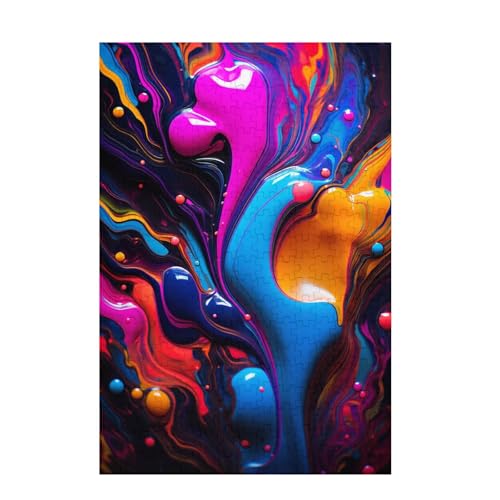 Puzzle 500 Teile Farbe Puzzle Abstrakt DIY Kreative Holz Jigsaws für Erwachsene mit Geschenkbox Verpackung, Impossible Herausfordernde Familie Aktivität Spiele, Deko Wohnzimmer 52x38cm D-1231 von Wehsaeho