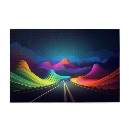 Puzzle 500 Teile Farbe Puzzle Abstrakt DIY Kreative Holz Jigsaws für Erwachsene mit Geschenkbox Verpackung, Impossible Herausfordernde Familie Aktivität Spiele, Geschenke für Frauen 52x38cm D-194 von Wehsaeho