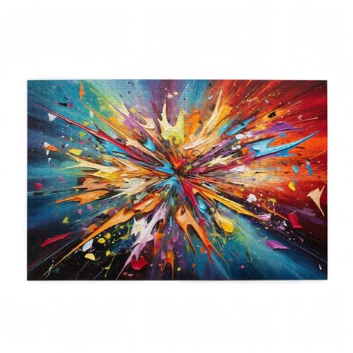 Puzzle 500 Teile Farbe Puzzle Abstrakt DIY Kreative Holz Jigsaws für Erwachsene mit Geschenkbox Verpackung, Impossible Herausfordernde Familie Aktivität Spiele, Geschenke für Frauen 52x38cm D-679 von Wehsaeho