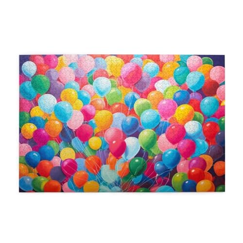 Puzzle 500 Teile Farbe Puzzle Ballon DIY Kreative Holz Jigsaws für Erwachsene mit Geschenkbox Verpackung, Impossible Herausfordernde Familie Aktivität Spiele, Deko Wohnzimmer Geschenke 52x38cm E-55 von Wehsaeho