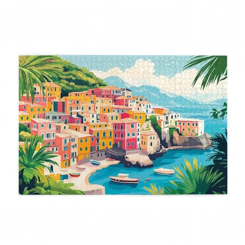 Puzzle 500 Teile Farbe Puzzle Berg DIY Kreative Holz Jigsaws für Erwachsene mit Geschenkbox Verpackung, Impossible Herausfordernde Familie Aktivität Spiele, Wohnzimmer Deko Geschenke 52x38cm D-500 von Wehsaeho