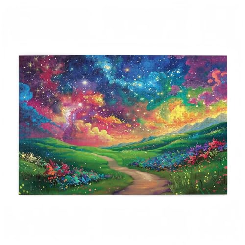 Puzzle 500 Teile Farbe Puzzle Landschaft DIY Kreative Holz Jigsaws für Erwachsene mit Geschenkbox Verpackung, Impossible Herausfordernde Familie Aktivität Spiele, Deko Wohnzimmer 52x38cm D-111 von Wehsaeho