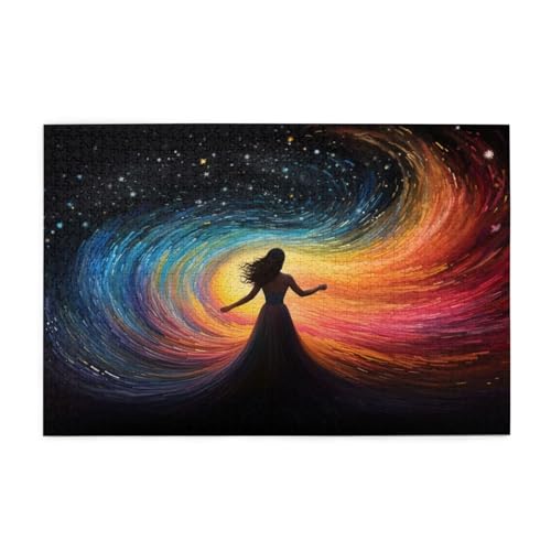 Puzzle 500 Teile Frau Puzzle Sternenhimmel DIY Kreative Holz Jigsaws für Erwachsene, Geschenkbox Verpackung, Impossible Herausfordernde Familie Aktivität Spiele, Deko Wohnzimmer 52x38cm E-440 von Wehsaeho