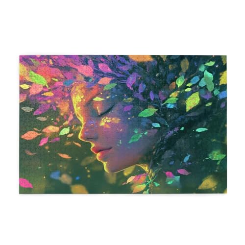 Puzzle 500 Teile Frau Puzzle Traum DIY Kreative Holz Jigsaws für Erwachsene mit Geschenkbox Verpackung, Impossible Herausfordernde Familie Aktivität Spiele, Deko Wohnzimmer Geschenke 52x38cm E-481 von Wehsaeho