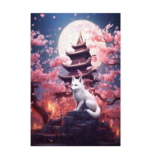 Puzzle 500 Teile Fuchs Puzzle Japan DIY Kreative Holz Jigsaws für Erwachsene mit Geschenkbox, Impossible Herausfordernde Familie Aktivität Spiele, Deko Wohnzimmer, Geschenke für Frauen 52x38cm D-1162 von Wehsaeho