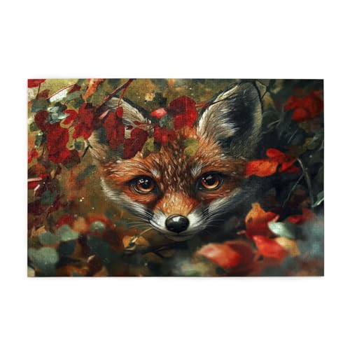 Puzzle 500 Teile Fuchs Puzzle Tier DIY Kreative Holz Jigsaws für Erwachsene mit Geschenkbox Verpackung, Impossible Herausfordernde Familie Aktivität Spiele, Deko Wohnzimmer Geschenke 52x38cm E-1236 von Wehsaeho