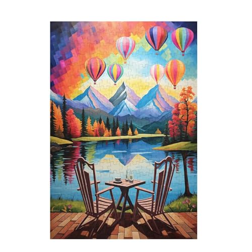 Puzzle 500 Teile Heißluftballon Puzzle Abstrakt DIY Kreative Holz Jigsaws für Erwachsene mit Geschenkbox Verpackung, Impossible Herausfordernde Familie Aktivität Spiele, Deko Wohnzimmer 52x38cm D-1374 von Wehsaeho