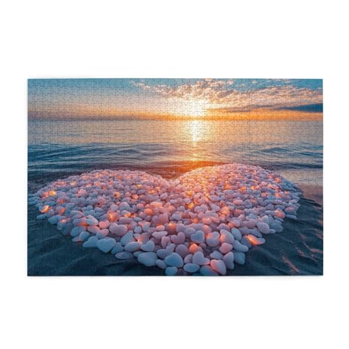 Puzzle 500 Teile Herz Puzzle Sonnenuntergang DIY Kreative Holz Jigsaws für Erwachsene, Impossible Herausfordernde Familie Aktivität Spiele, Deko Wohnzimmer, Geschenke für Frauen 52x38cm E-1120 Puzzle 500 Teile Herz Puzzle Sonnenuntergang DIY Kreative Holz Jigsaws für Erwachsene, Impossible Herausfordernde Familie Aktivität Spiele, Deko Wohnzimmer, Geschenke für Frauen 52x38cm E-1120 von Wehsaeho