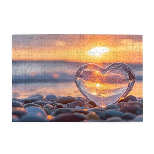 Puzzle 500 Teile Herz Puzzle Sonnenuntergang DIY Kreative Holz Jigsaws für Erwachsene, Impossible Herausfordernde Familie Aktivität Spiele, Deko Wohnzimmer, Geschenke für Frauen 52x38cm E-1586 Puzzle 500 Teile Herz Puzzle Sonnenuntergang DIY Kreative Holz Jigsaws für Erwachsene, Impossible Herausfordernde Familie Aktivität Spiele, Deko Wohnzimmer, Geschenke für Frauen 52x38cm E-1586 von Wehsaeho