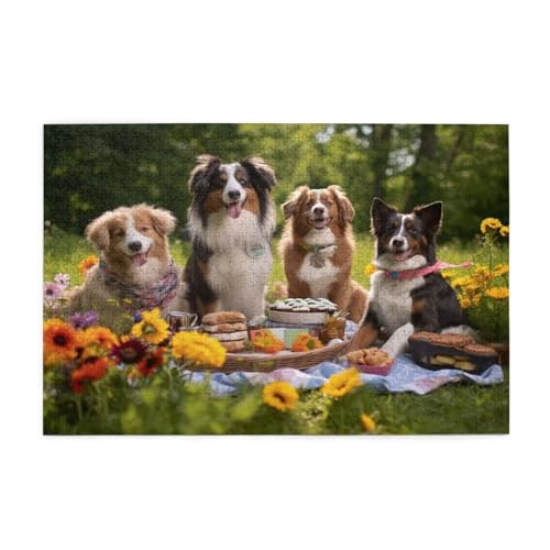 Puzzle 500 Teile Hund Puzzle Blume DIY Kreative Holz Jigsaws für Erwachsene mit Geschenkbox Verpackung, Impossible Herausfordernde Familie Aktivität Spiele, Deko Wohnzimmer Geschenke 52x38cm E-764 von Wehsaeho