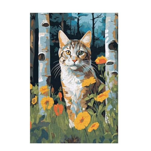 Puzzle 500 Teile Katze Puzzle Baum DIY Kreative Holz Jigsaws für Erwachsene mit Geschenkbox Verpackung, Impossible Herausfordernde Familie Aktivität Spiele, Geschenke für Frauen 52x38cm D-1664 von Wehsaeho