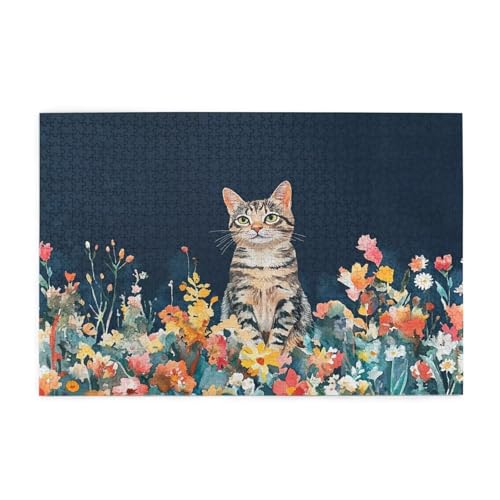 Puzzle 500 Teile Katze Puzzle Sternenhimmel DIY Kreative Holz Jigsaws für Erwachsene mit Geschenkbox Verpackung, Impossible Herausfordernde Familie Aktivität Spiele, Wanddeko Geschenke 52x38cm E-922 von Wehsaeho