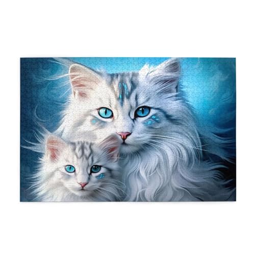 Puzzle 500 Teile Katze Puzzle Tier DIY Kreative Holz Jigsaws für Erwachsene mit Geschenkbox Verpackung, Impossible Herausfordernde Familie Aktivität Spiele, Deko Wohnzimmer Geschenke 52x38cm E-117 Puzzle 500 Teile Katze Puzzle Tier DIY Kreative Holz Jigsaws für Erwachsene mit Geschenkbox Verpackung, Impossible Herausfordernde Familie Aktivität Spiele, Deko Wohnzimmer Geschenke 52x38cm E-117 von Wehsaeho