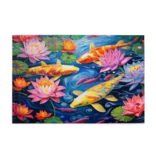 Puzzle 500 Teile Koi Puzzle Blume DIY Kreative Holz Jigsaws für Erwachsene mit Geschenkbox Verpackung, Impossible Herausfordernde Familie Aktivität Spiele, Deko Wohnzimmer Geschenke 52x38cm E-493 Puzzle 500 Teile Koi Puzzle Blume DIY Kreative Holz Jigsaws für Erwachsene mit Geschenkbox Verpackung, Impossible Herausfordernde Familie Aktivität Spiele, Deko Wohnzimmer Geschenke 52x38cm E-493 von Wehsaeho
