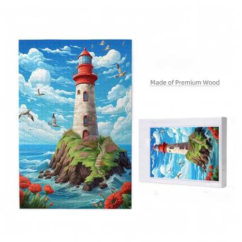 Puzzle 500 Teile Landschaft Puzzle Bird DIY Kreative Holz Jigsaws für Erwachsene mit Geschenkbox Verpackung, Impossible Herausfordernde Familie Aktivität Spiele, Deko Wohnzimmer 52x38cm D-801 von Wehsaeho