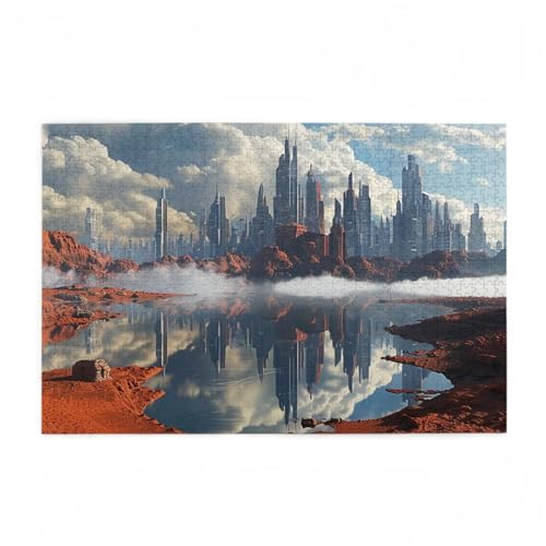 Puzzle 500 Teile Landschaft Puzzle Wolke DIY Kreative Holz Jigsaws für Erwachsene mit Geschenkbox Verpackung, Impossible Herausfordernde Familie Aktivität Spiele, Deko Wohnzimmer 52x38cm D-254 von Wehsaeho
