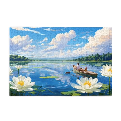 Puzzle 500 Teile Lotus Puzzle Landschaft DIY Kreative Holz Jigsaws für Erwachsene, Geschenkbox Verpackung, Impossible Herausfordernde Familie Aktivität Spiele, Deko Wohnzimmer Geschenke 52x38cm E-165 Puzzle 500 Teile Lotus Puzzle Landschaft DIY Kreative Holz Jigsaws für Erwachsene, Geschenkbox Verpackung, Impossible Herausfordernde Familie Aktivität Spiele, Deko Wohnzimmer Geschenke 52x38cm E-165 von Wehsaeho