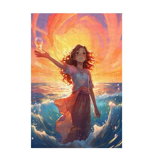 Puzzle 500 Teile Mädchen Puzzle Meer DIY Kreative Holz Jigsaws für Erwachsene mit Geschenkbox, Impossible Herausfordernde Familie Aktivität Spiele, Deko Wohnzimmer, Geschenke für Frauen 52x38cm D-1349 von Wehsaeho