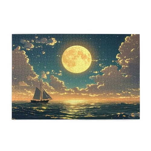 Puzzle 500 Teile Meer Puzzle Boot DIY Kreative Holz Jigsaws für Erwachsene mit Geschenkbox Verpackung, Impossible Herausfordernde Familie Aktivität Spiele, Deko Wohnzimmer Geschenke 52x38cm E-221 von Wehsaeho