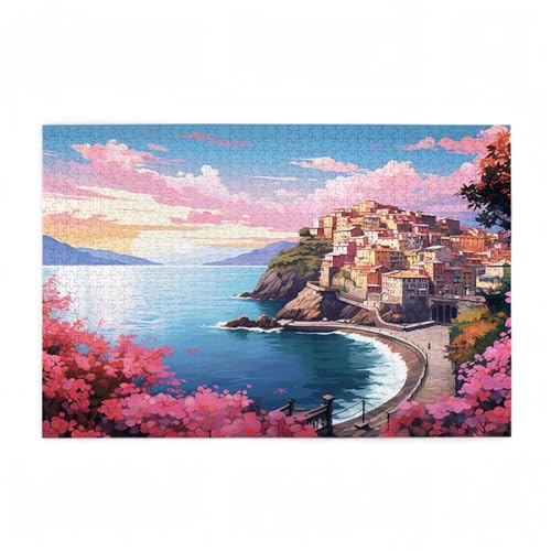 Puzzle 500 Teile Meer Puzzle Landschaft DIY Kreative Holz Jigsaws für Erwachsene mit Geschenkbox Verpackung, Impossible Herausfordernde Familie Aktivität Spiele, Deko Wohnzimmer 52x38cm D-651 von Wehsaeho