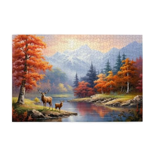 Puzzle 500 Teile Reh Puzzle Landschaft DIY Kreative Holz Jigsaws für Erwachsene mit Geschenkbox Verpackung, Impossible Herausfordernde Familie Aktivität Spiele, Deko Wohnzimmer Geschenke 52x38cm E-107 Puzzle 500 Teile Reh Puzzle Landschaft DIY Kreative Holz Jigsaws für Erwachsene mit Geschenkbox Verpackung, Impossible Herausfordernde Familie Aktivität Spiele, Deko Wohnzimmer Geschenke 52x38cm E-107 von Wehsaeho