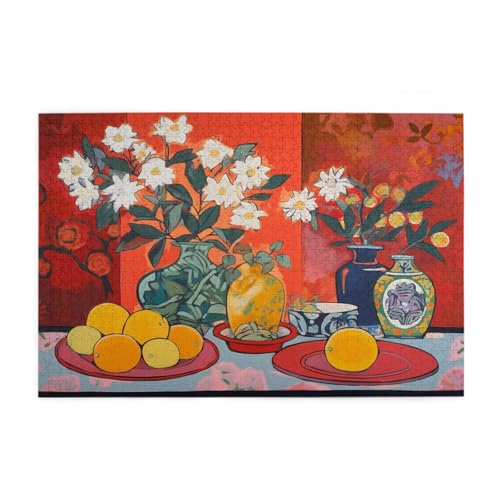 Puzzle 500 Teile Retro Puzzle Blume DIY Kreative Holz Jigsaws für Erwachsene mit Geschenkbox Verpackung, Impossible Herausfordernde Familie Aktivität Spiele, Geschenke für Frauen 52x38cm D-538 von Wehsaeho
