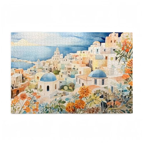 Puzzle 500 Teile Retro Puzzle Landschaft DIY Kreative Holz Jigsaws für Erwachsene mit Geschenkbox Verpackung, Impossible Herausfordernde Familie Aktivität Spiele, Deko Wohnzimmer 52x38cm D-511 von Wehsaeho
